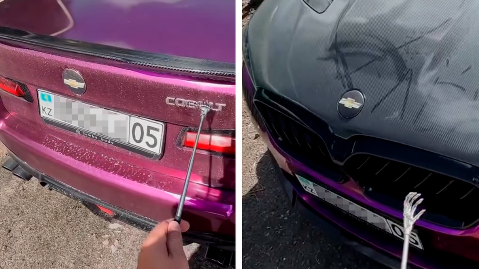 На BMW наклеили шильдики от Chevrolet Cobalt