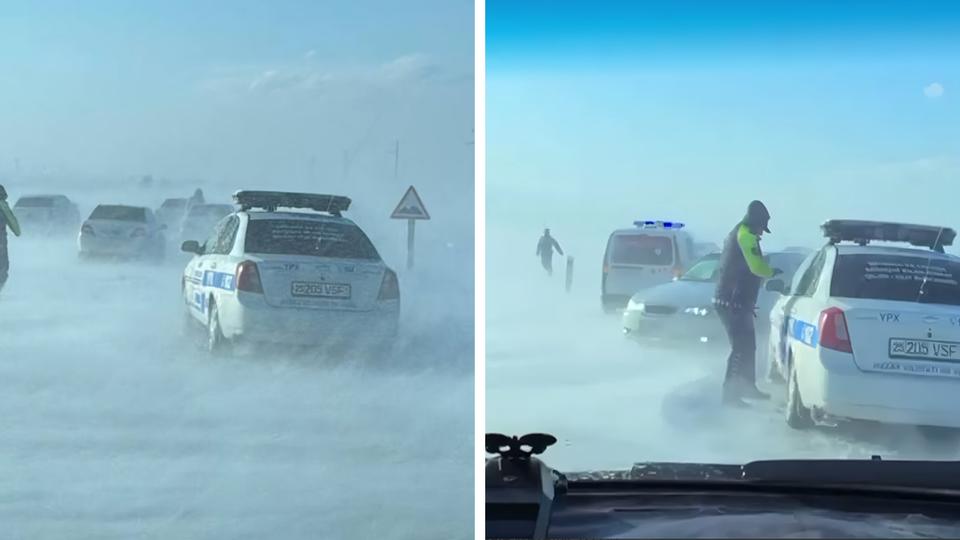Водители столкнулись с бураном. Что делать в такой ситуации?